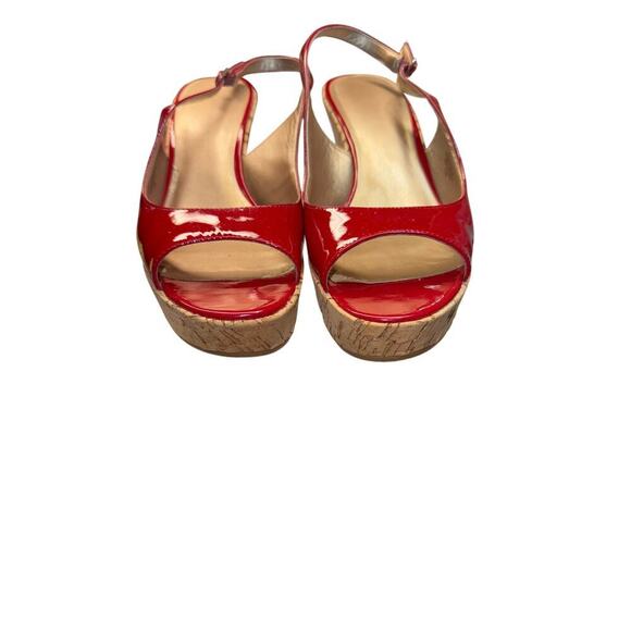 MARC FISHER DARK RED PATENT SANDALS 7.5 - Picture 1 of 5